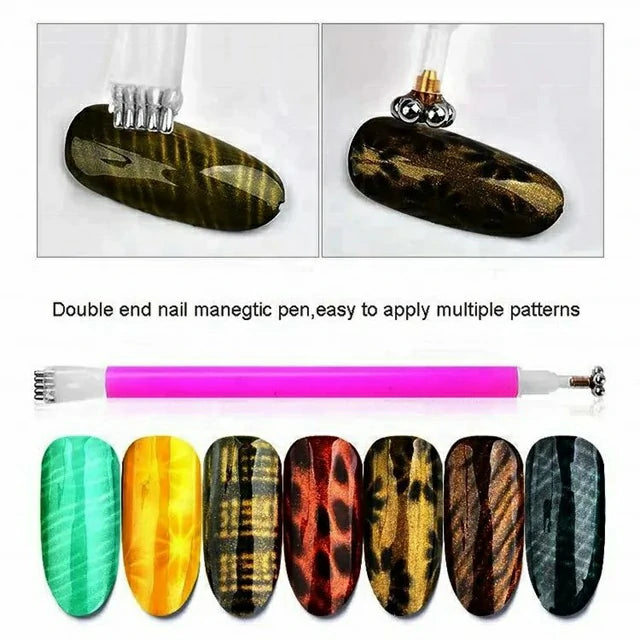 Nail Art Cat Eyes Flower Magnet