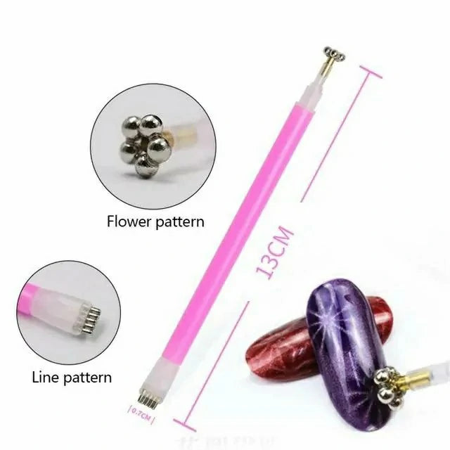 Nail Art Cat Eyes Flower Magnet