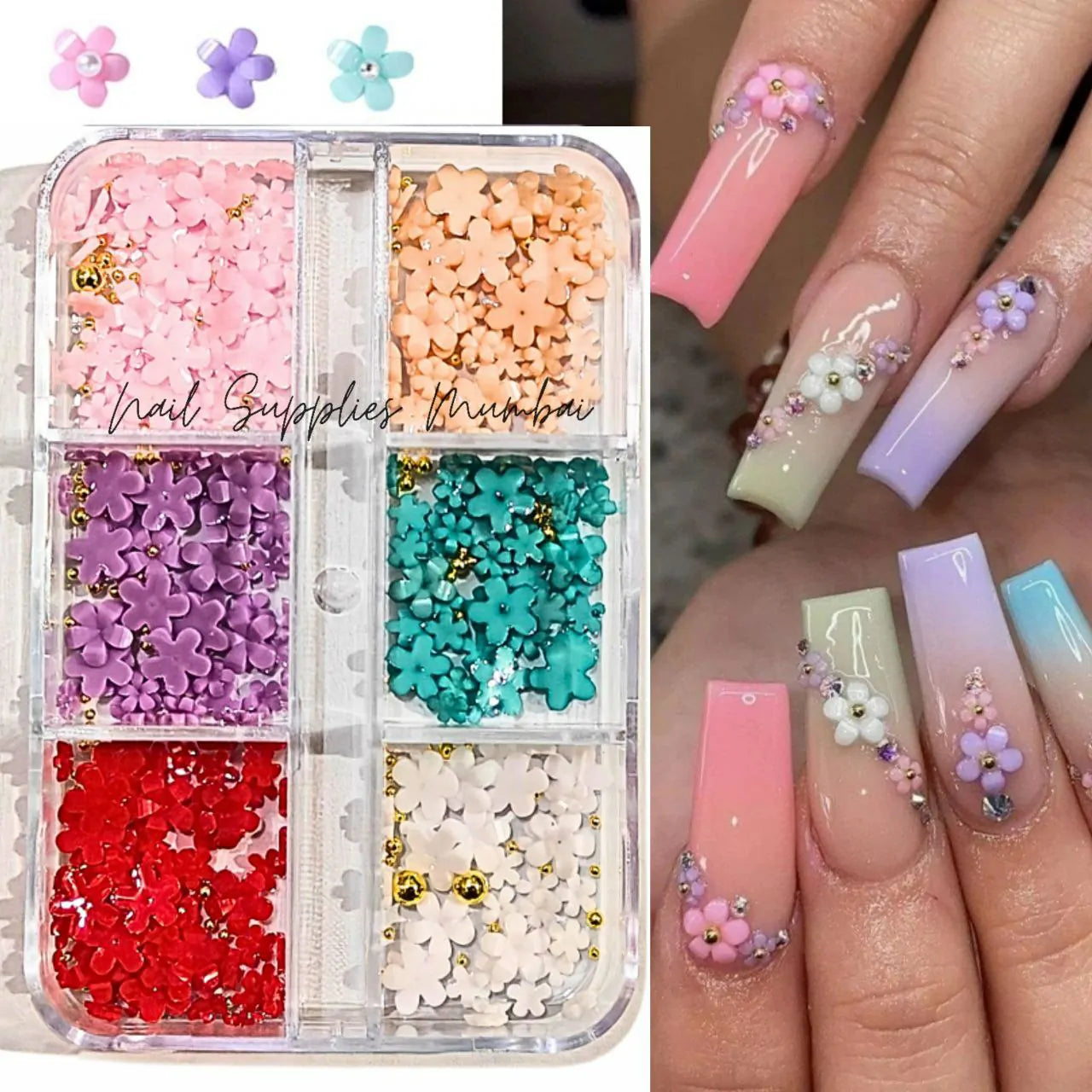 Flower Nail Charms Grid (Set No. 1)