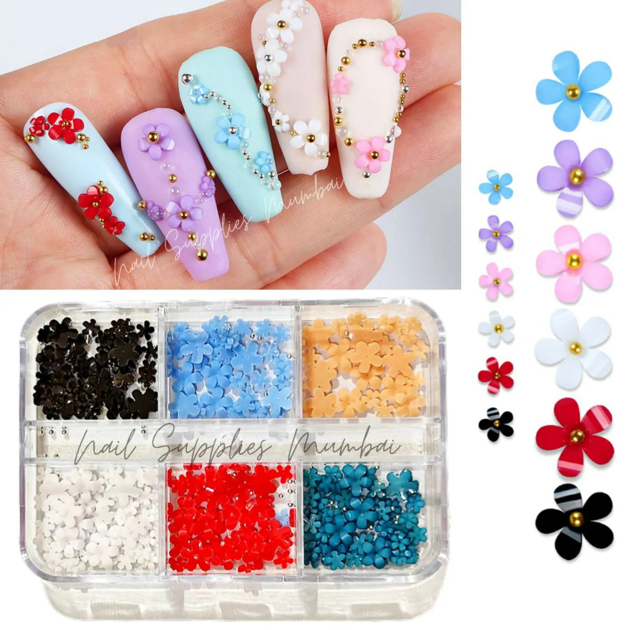 Flower Nail Charms Grid (Set No. 2)