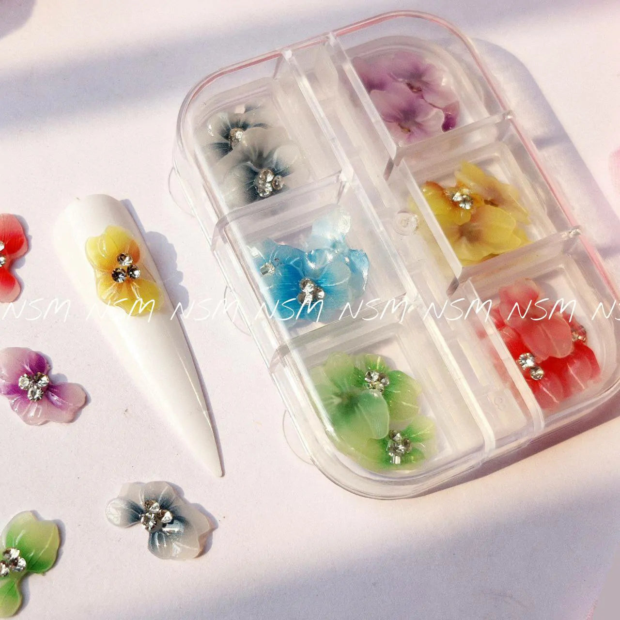 Flower Petals Nail Charms Grid