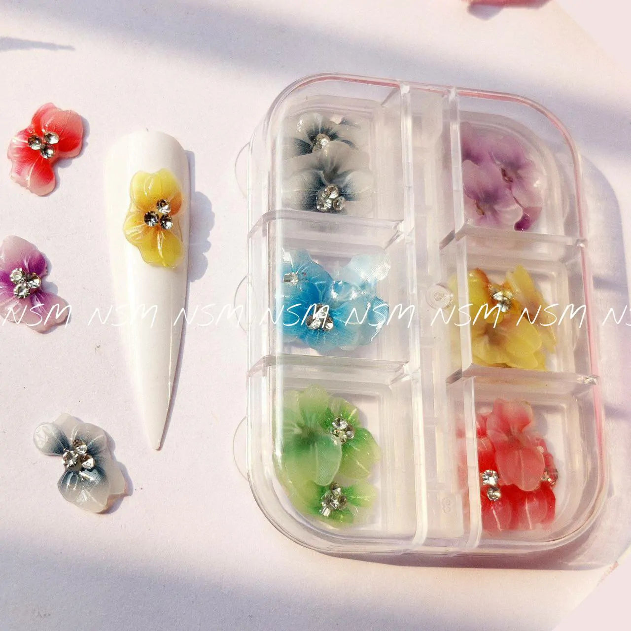 Flower Petals Nail Charms Grid