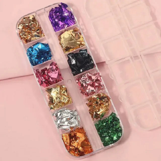 Multicolored Foil Flakes Grid
