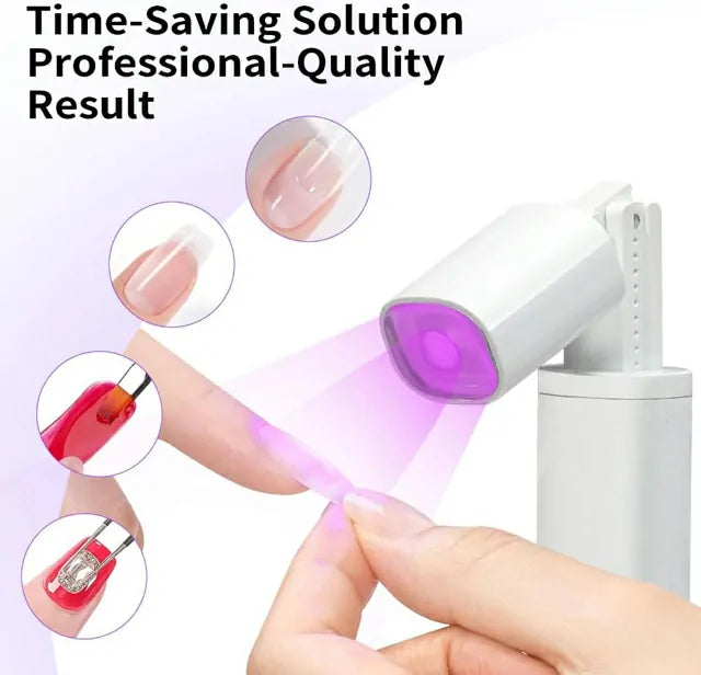 Foldable Straight Line Nail Lamp With Stand Mobile Holder And Silicon Lenses