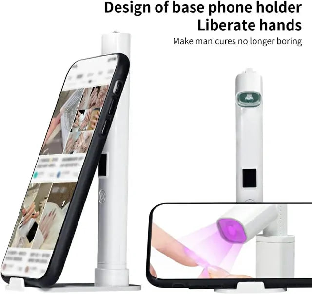 Foldable Straight Line Nail Lamp With Stand Mobile Holder And Silicon Lenses