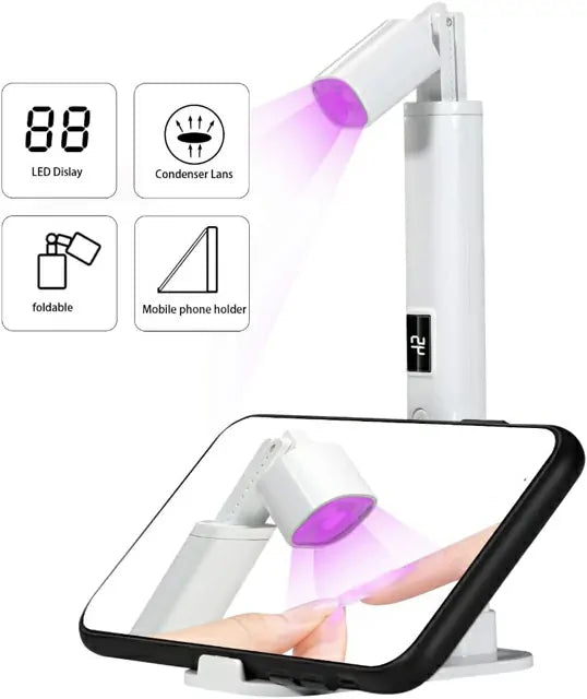 Foldable Straight Line Nail Lamp With Stand Mobile Holder And Silicon Lenses