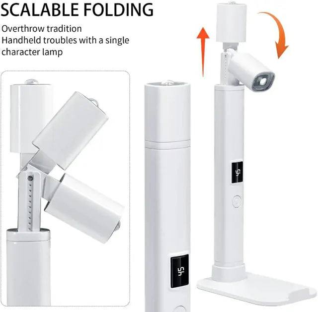 Foldable Straight Line Nail Lamp With Stand Mobile Holder And Silicon Lenses