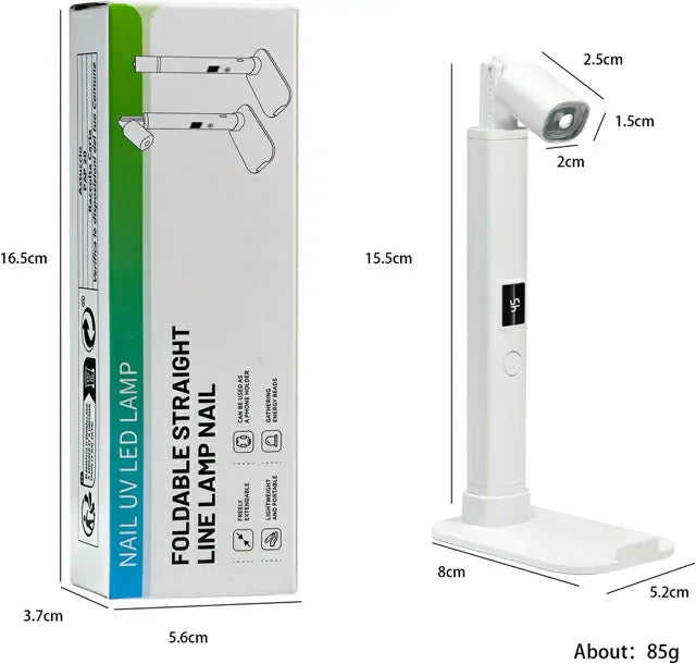 Foldable Straight Line Nail Lamp With Stand Mobile Holder And Silicon Lenses