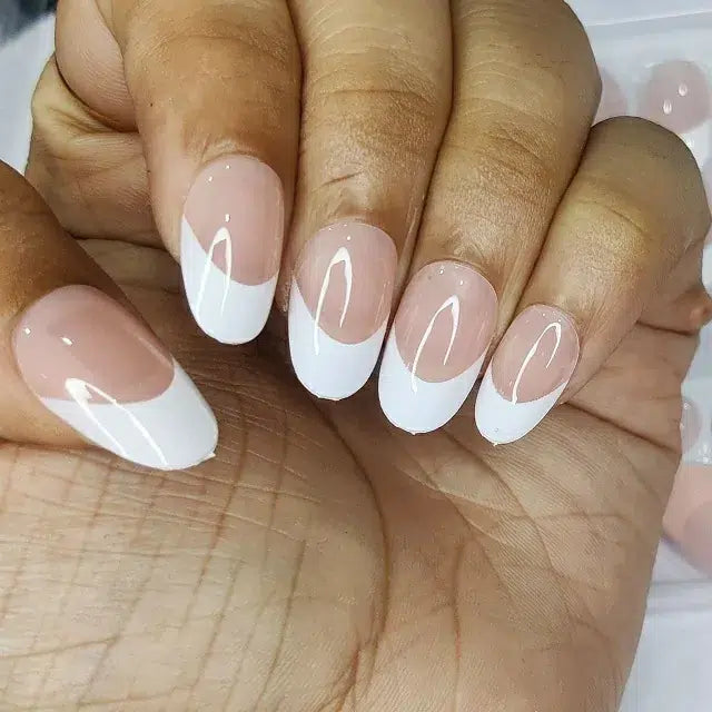 French Manicure Press On Nails
