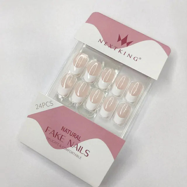 French Manicure Press On Nails