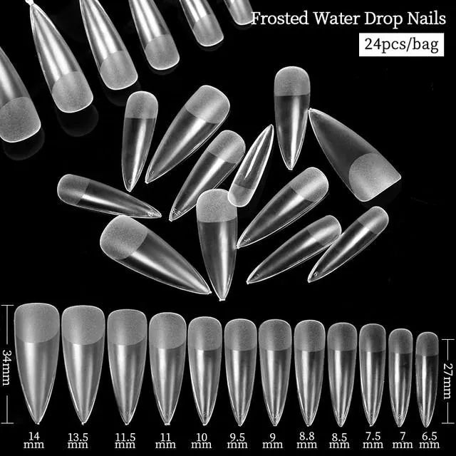 Born Pretty Frosted Waterdrop Nail Tips (24Pcs)