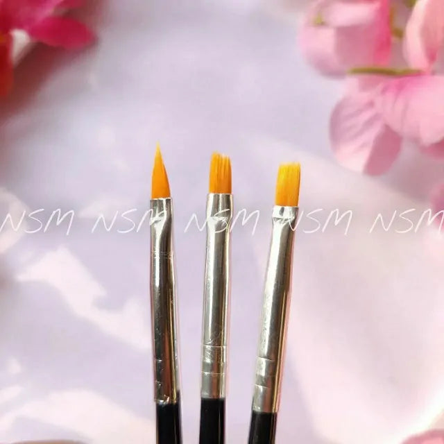 Gel And Art Brushes (Set Of 3 Pcs)