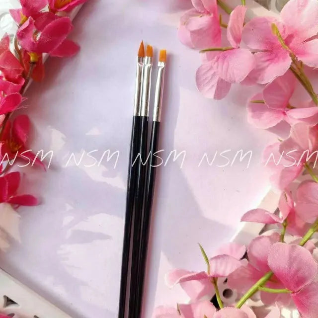 Gel And Art Brushes (Set Of 3 Pcs)