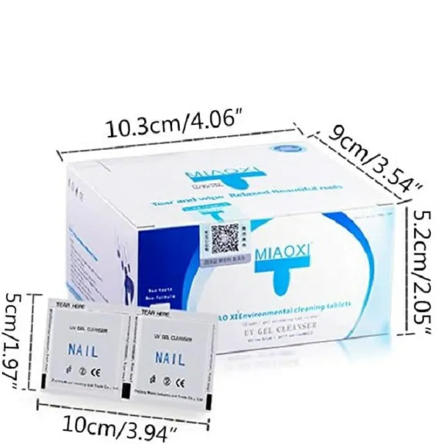 Gel Polish Remover Wipes/ Press on Swabs (Box Of 200)