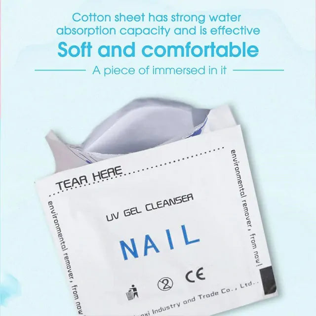 Gel Polish Remover Wipes/ Press on Swabs (Box Of 200)
