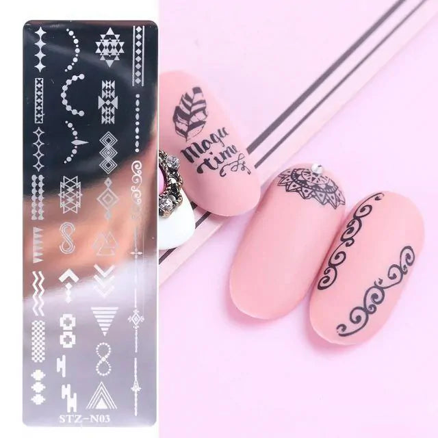 Necklace And Abstract Geometry Nail Stamping Plate (XY-N03)