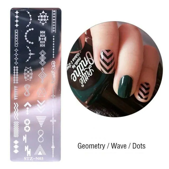 Necklace And Abstract Geometry Nail Stamping Plate (XY-N03)