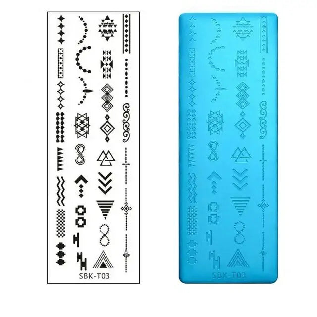 Necklace And Abstract Geometry Nail Stamping Plate (XY-N03)