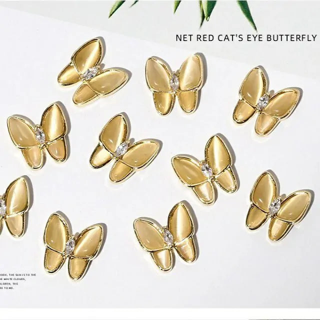 Gold Butterfly Nail Charms