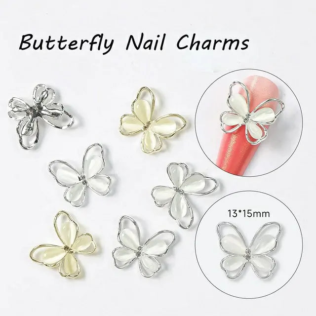 Gold Butterfly Nail Charms