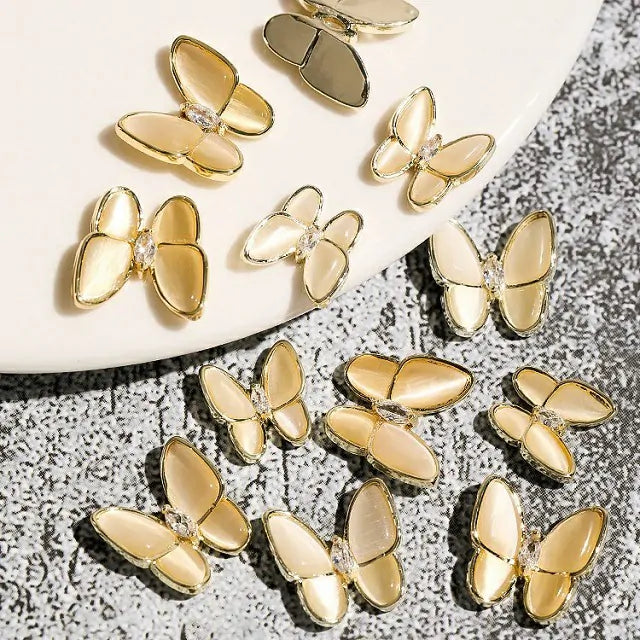 Gold Butterfly Nail Charms