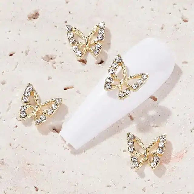 Gold Butterfly Nail Charms (Pack Of 2 Pcs)