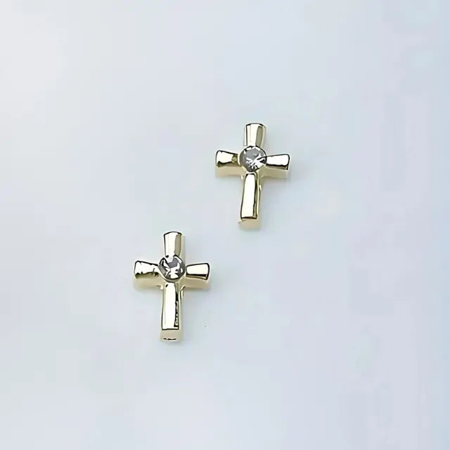 Gold Cross Nail Charms (Pack Of 2 Pcs)