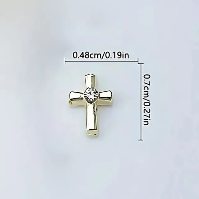 Gold Cross Nail Charms (Pack Of 2 Pcs)