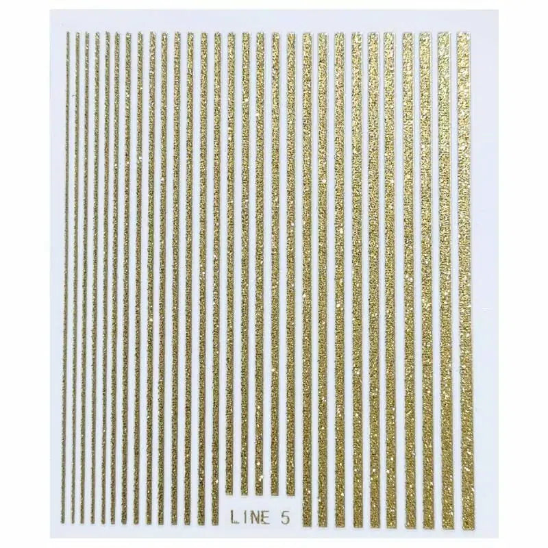 Gold Glitter Stripes Sticker Sheet