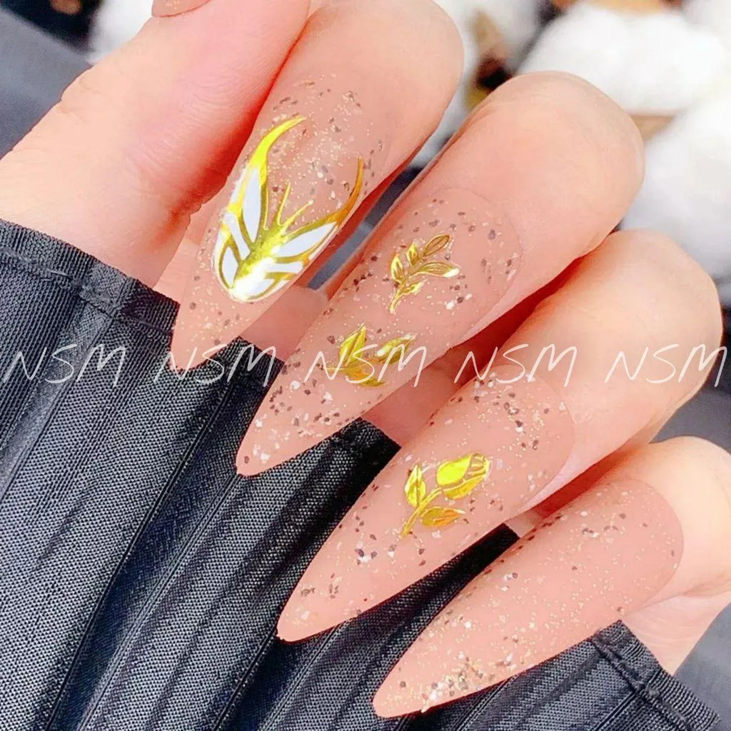Gold Roses, Butterflies And Leaves 3D Sticker Sheets (JO-1583)