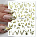 Gold Roses, Butterflies And Leaves 3D Sticker Sheets (JO-1583)
