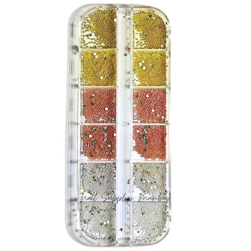 Gold Silver Rose Gold Caviar Beads Grid