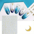 Gold Star Moon Nail Stickers Sheet (1170)