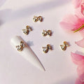 Gold Zircon Bow Nail Charms (Model No. 1)