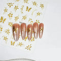 Golden Fern And Flower 3D Nail Stickers (MO-520)