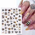 Golden Holographic Sticker Sheets (HoneyBee CJ-036)