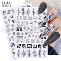 Gothic Abstract And Flower Print Stickers Sheet (F810)