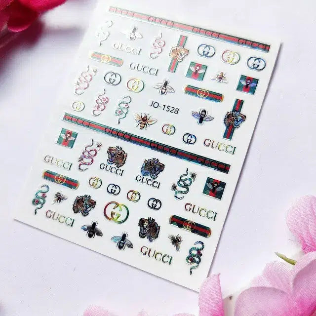 Gucci, Snakes And Honey Bees Brand Nail Art Sticker Sheets (JO-1528)