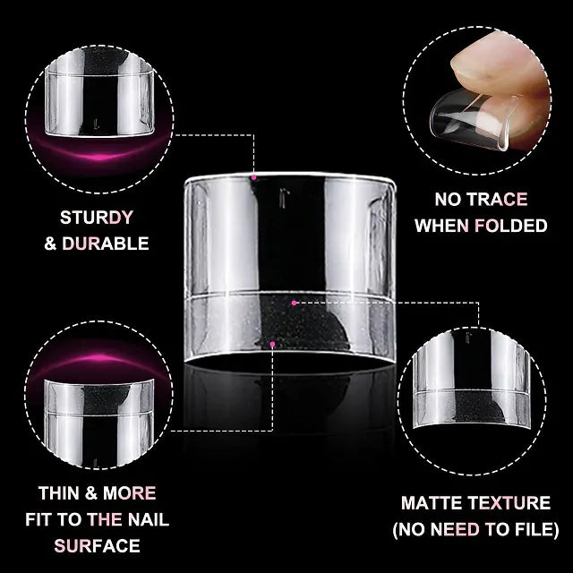 Half Cover Short Square Soft Gel Nail Tips (600 Pcs Box)