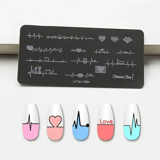 Heart Beat Designs Stamping Plate