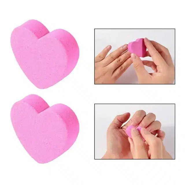 Heart Shaped Nail Buffers (Set of 10 & Random Colors)