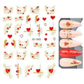 Hearts And Abstract Gold Design Sticker Sheet (JO-1605)