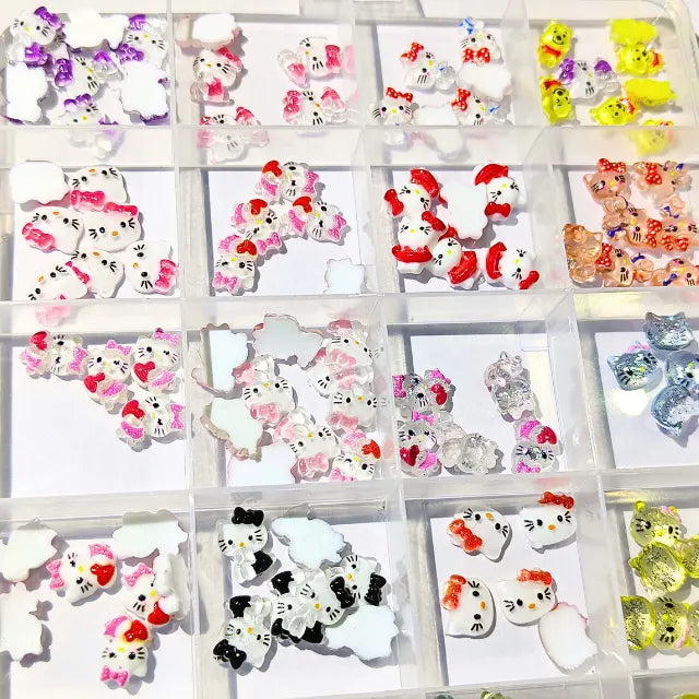 Hello Kitty And Pooh Nail Charms Box