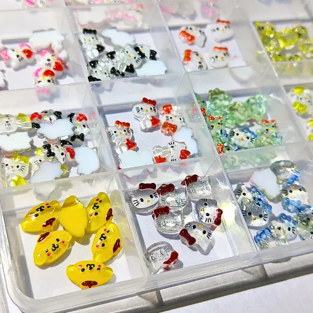 Hello Kitty And Pooh Nail Charms Box