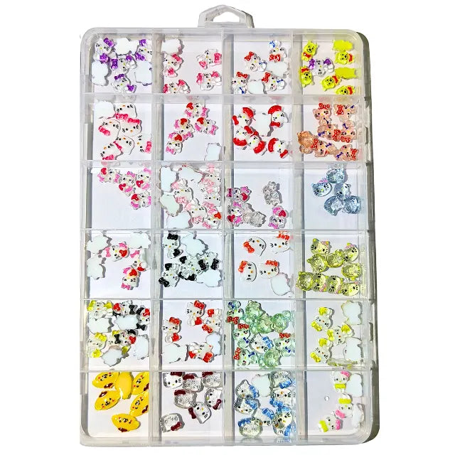 Hello Kitty And Pooh Nail Charms Box