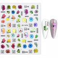 Holographic Flowers And Texts Sticker Sheets (JO-1676)