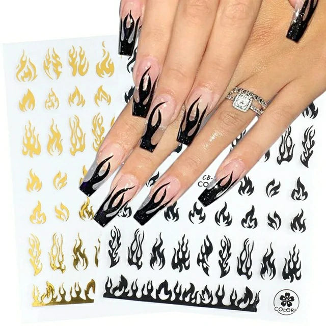 Hot Rod Flames Nail Art Stickers (CB - 205)