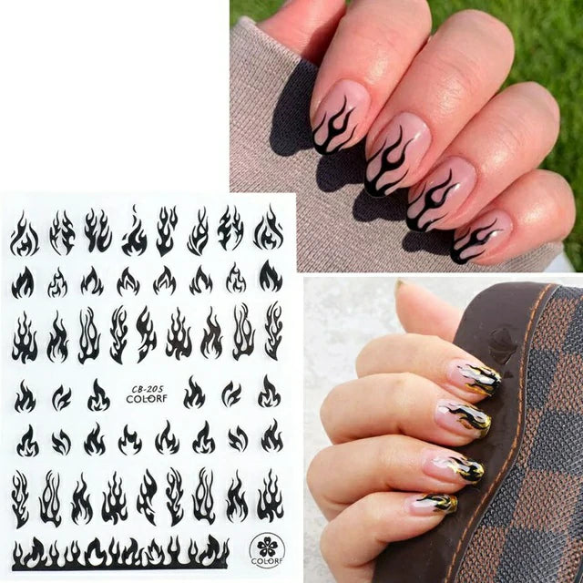 Hot Rod Flames Nail Art Stickers (CB - 205)