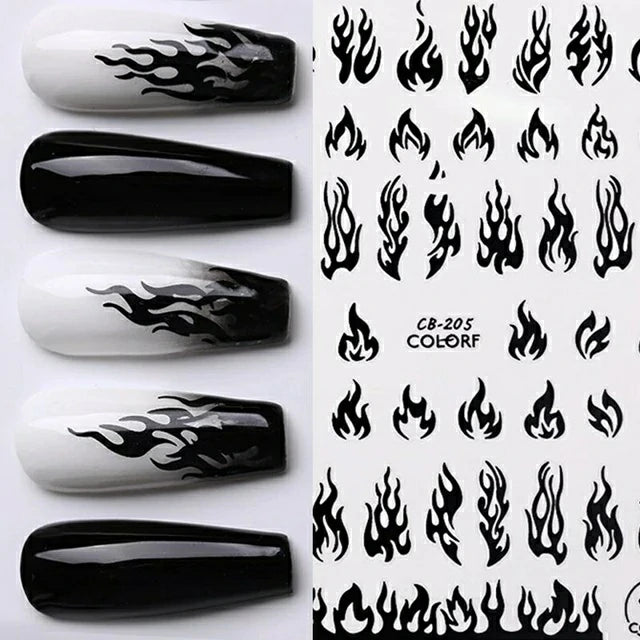 Hot Rod Flames Nail Art Stickers (CB - 205)