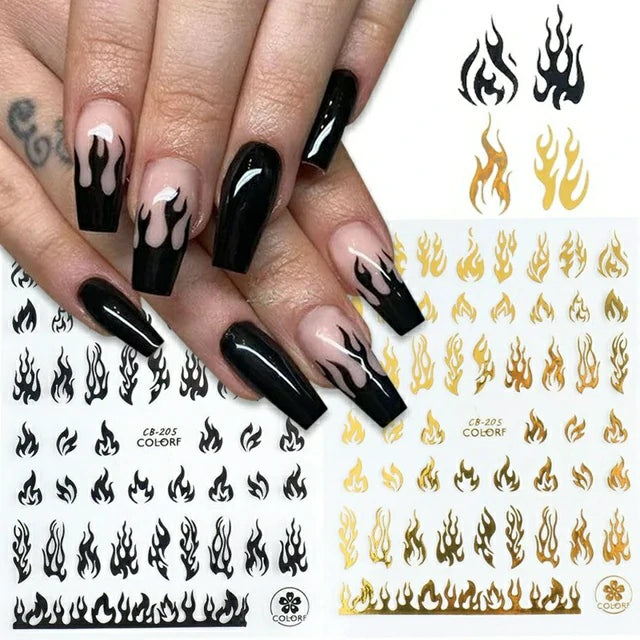 Hot Rod Flames Nail Art Stickers (CB - 205)